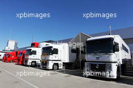 Marussia F1 Team trucks. 06.02.2013. Formula One Testing, Day Two, Jerez, Spain.