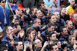 Red Bull Racing celebrates at the podium. 13.10.2013. Formula 1 World Championship, Rd 15, Japanese Grand Prix, Suzuka, Japan, Race Day.