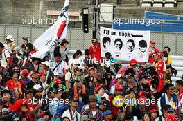 Fans and banners. 13.10.2013. Formula 1 World Championship, Rd 15, Japanese Grand Prix, Suzuka, Japan, Race Day.