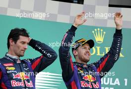 Sebastian Vettel (GER), Red Bull Racing and Mark Webber (AUS), Red Bull Racing  13.10.2013. Formula 1 World Championship, Rd 15, Japanese Grand Prix, Suzuka, Japan, Race Day.