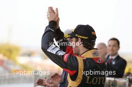 Romain Grosjean (FRA) Lotus F1 Team celebrates his third position on the podium. 13.10.2013. Formula 1 World Championship, Rd 15, Japanese Grand Prix, Suzuka, Japan, Race Day.