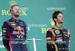 Sebastian Vettel (GER), Red Bull Racing and Romain Grosjean (FRA), Lotus F1 Team  13.10.2013. Formula 1 World Championship, Rd 15, Japanese Grand Prix, Suzuka, Japan, Race Day.