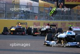 Mark Webber (AUS), Red Bull Racing and Romain Grosjean (FRA), Lotus F1 Team  13.10.2013. Formula 1 World Championship, Rd 15, Japanese Grand Prix, Suzuka, Japan, Race Day.