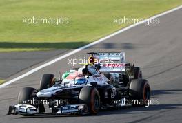 Valtteri Bottas (FIN), Williams F1 Team and Paul di Resta (GBR), Force India Formula One Team  13.10.2013. Formula 1 World Championship, Rd 15, Japanese Grand Prix, Suzuka, Japan, Race Day.