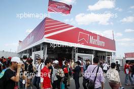 Marlboro merchandise stand. 12.10.2013. Formula 1 World Championship, Rd 15, Japanese Grand Prix, Suzuka, Japan, Qualifying Day.