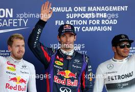 Sebastian Vettel (GER), Red Bull Racing, Mark Webber (AUS), Red Bull Racing and Lewis Hamilton (GBR), Mercedes Grand Prix  12.10.2013. Formula 1 World Championship, Rd 15, Japanese Grand Prix, Suzuka, Japan, Qualifying Day.