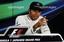 Lewis Hamilton (GBR) Mercedes AMG F1 in the FIA Press Conference. 12.10.2013. Formula 1 World Championship, Rd 15, Japanese Grand Prix, Suzuka, Japan, Qualifying Day.