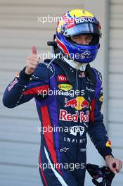 Pole position for Mark Webber (AUS) Red Bull Racing. 12.10.2013. Formula 1 World Championship, Rd 15, Japanese Grand Prix, Suzuka, Japan, Qualifying Day.