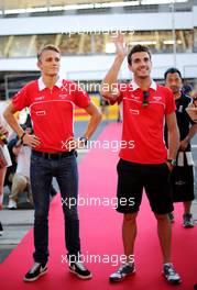 Max Chilton (GBR), Marussia F1 Team and Jules Bianchi (FRA), Marussia Formula One Team   10.10.2013. Formula 1 World Championship, Rd 15, Japanese Grand Prix, Suzuka, Japan, Preparation Day.