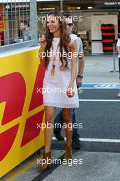 Jessica Michibata (JPN), girlfriend of Jenson Button (GBR) McLaren. 10.10.2013. Formula 1 World Championship, Rd 15, Japanese Grand Prix, Suzuka, Japan, Preparation Day.