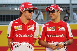 (L to R): Fernando Alonso (ESP) Ferrari with team mate Felipe Massa (BRA) Ferrari. 10.10.2013. Formula 1 World Championship, Rd 15, Japanese Grand Prix, Suzuka, Japan, Preparation Day.