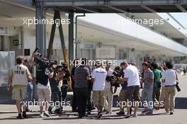 Lewis Hamilton (GBR) Mercedes AMG F1 signs autographs for the fans. 10.10.2013. Formula 1 World Championship, Rd 15, Japanese Grand Prix, Suzuka, Japan, Preparation Day.