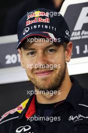 Sebastian Vettel (GER) Red Bull Racing in the FIA Press Conference. 10.10.2013. Formula 1 World Championship, Rd 15, Japanese Grand Prix, Suzuka, Japan, Preparation Day.