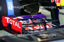 Sebastian Vettel (GER) Red Bull Racing RB9 front wing detail. 04.10.2013. Formula 1 World Championship, Rd 14, Korean Grand Prix, Yeongam, South Korea, Practice Day.
