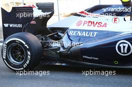 Valtteri Bottas (FIN) Williams FW35 rear floor detail. 04.10.2013. Formula 1 World Championship, Rd 14, Korean Grand Prix, Yeongam, South Korea, Practice Day.