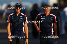 (L to R): Pastor Maldonado (VEN) Williams with team mate Valtteri Bottas (FIN) Williams. 04.10.2013. Formula 1 World Championship, Rd 14, Korean Grand Prix, Yeongam, South Korea, Practice Day.