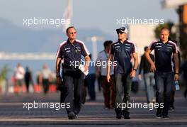 Pastor Maldonado (VEN), Williams F1 Team and Valtteri Bottas (FIN), Williams F1 Team  04.10.2013. Formula 1 World Championship, Rd 14, Korean Grand Prix, Yeongam, South Korea, Practice Day.