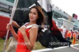 Grid girl. 06.10.2013. Formula 1 World Championship, Rd 14, Korean Grand Prix, Yeongam, South Korea, Race Day.