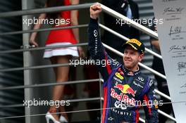 1st place for Sebastian Vettel (GER) Red Bull Racing. 06.10.2013. Formula 1 World Championship, Rd 14, Korean Grand Prix, Yeongam, South Korea, Race Day.