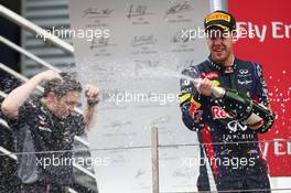 1st place Sebastian Vettel (GER) Red Bull Racing. 06.10.2013. Formula 1 World Championship, Rd 14, Korean Grand Prix, Yeongam, South Korea, Race Day.