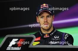 Sebastian Vettel (GER) Red Bull Racing in the FIA Press Conference. 06.10.2013. Formula 1 World Championship, Rd 14, Korean Grand Prix, Yeongam, South Korea, Race Day.
