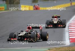 Kimi Raikkonen (FIN), Lotus F1 Team and Romain Grosjean (FRA), Lotus F1 Team  06.10.2013. Formula 1 World Championship, Rd 14, Korean Grand Prix, Yeongam, South Korea, Race Day.