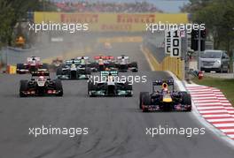 Start of the race, Sebastian Vettel (GER), Red Bull Racing  06.10.2013. Formula 1 World Championship, Rd 14, Korean Grand Prix, Yeongam, South Korea, Race Day.