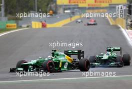 Giedo van der Garde (NDL), Caterham F1 Team and Charles Pic (FRA), Catheram Formula One Team  06.10.2013. Formula 1 World Championship, Rd 14, Korean Grand Prix, Yeongam, South Korea, Race Day.