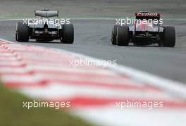 Nico Hulkenberg (GER), Sauber F1 Team Formula One team and Daniel Ricciardo (AUS), Scuderia Toro Rosso  06.10.2013. Formula 1 World Championship, Rd 14, Korean Grand Prix, Yeongam, South Korea, Race Day.