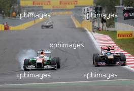 Paul di Resta (GBR), Force India Formula One Team Daniel Ricciardo (AUS), Scuderia Toro Rosso  06.10.2013. Formula 1 World Championship, Rd 14, Korean Grand Prix, Yeongam, South Korea, Race Day.