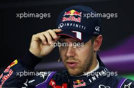 Sebastian Vettel (GER) Red Bull Racing in the FIA Press Conference. 05.10.2013. Formula 1 World Championship, Rd 14, Korean Grand Prix, Yeongam, South Korea, Qualifying Day.