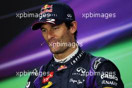 Mark Webber (AUS) Red Bull Racing in the FIA Press Conference. 05.10.2013. Formula 1 World Championship, Rd 14, Korean Grand Prix, Yeongam, South Korea, Qualifying Day.