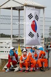 Marshals. 05.10.2013. Formula 1 World Championship, Rd 14, Korean Grand Prix, Yeongam, South Korea, Qualifying Day.