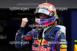 Sebastian Vettel (GER) Red Bull Racing celebrates his pole position in parc ferme. 05.10.2013. Formula 1 World Championship, Rd 14, Korean Grand Prix, Yeongam, South Korea, Qualifying Day.