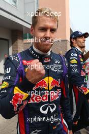 Pole position for Sebastian Vettel (GER) Red Bull Racing. 05.10.2013.  Formula 1 World Championship, Rd 14, Korean Grand Prix, Yeongam, South Korea, Qualifying Day.