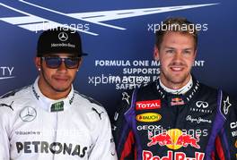 Lewis Hamilton (GBR), Mercedes Grand Prix and Sebastian Vettel (GER), Red Bull Racing  05.10.2013.  Formula 1 World Championship, Rd 14, Korean Grand Prix, Yeongam, South Korea, Qualifying Day.