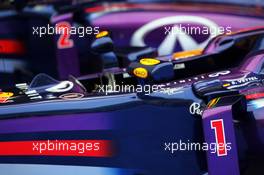 Red Bull Racing RB9s of Sebastian Vettel (GER) Red Bull Racing RB9 and Mark Webber (AUS) Red Bull Racing RB9 in parc ferme. 05.10.2013. Formula 1 World Championship, Rd 14, Korean Grand Prix, Yeongam, South Korea, Qualifying Day.