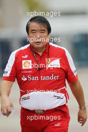 Hirohide Hamashima (JPN) Ferrari Tyre Engineer. 06.10.2013. Formula 1 World Championship, Rd 14, Korean Grand Prix, Yeongam, South Korea, Race Day.