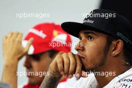 Lewis Hamilton (GBR) Mercedes AMG F1 in the FIA Press Conference. 04.10.2013.  Formula 1 World Championship, Rd 14, Korean Grand Prix, Yeongam, South Korea, Preparation Day.