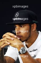 Lewis Hamilton (GBR) Mercedes AMG F1 in the FIA Press Conference. 04.10.2013.  Formula 1 World Championship, Rd 14, Korean Grand Prix, Yeongam, South Korea, Preparation Day.