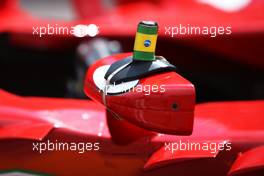 Ferrari F138 wing mirror with Brazilian motif. 24.05.2013. Formula 1 World Championship, Rd 6, Monaco Grand Prix, Monte Carlo, Monaco, Friday.