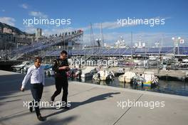 (L to R): Alain Prost (FRA) with Eric Boullier (FRA) Lotus F1 Team Principal. 24.05.2013. Formula 1 World Championship, Rd 6, Monaco Grand Prix, Monte Carlo, Monaco, Friday.