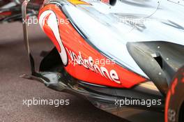 McLaren MP4-28 sidepod detail. 24.05.2013. Formula 1 World Championship, Rd 6, Monaco Grand Prix, Monte Carlo, Monaco, Friday.