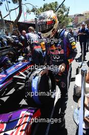 Sebastian Vettel (GER) Red Bull Racing RB9 on the grid. 26.05.2013. Formula 1 World Championship, Rd 6, Monaco Grand Prix, Monte Carlo, Monaco, Race Day.