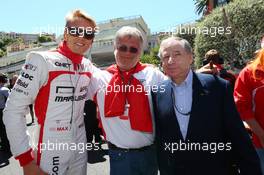 Max Chilton (GBR) Marussia F1 Team, Jean Todt (FRA) FIA President, with Andrei Cheglakov (RUS) Marussia Team Owner on the grid. 26.05.2013. Formula 1 World Championship, Rd 6, Monaco Grand Prix, Monte Carlo, Monaco, Race Day.