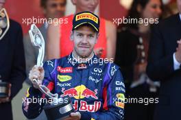 2nd place Sebastian Vettel (GER) Red Bull Racing  26.05.2013. Formula 1 World Championship, Rd 6, Monaco Grand Prix, Monte Carlo, Monaco, Race Day.