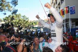 Race winner Nico Rosberg (GER) Mercedes AMG F1 celebrates on the podium. 26.05.2013. Formula 1 World Championship, Rd 6, Monaco Grand Prix, Monte Carlo, Monaco, Race Day.