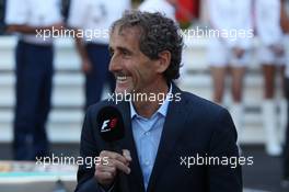 Alain Prost (FRA), who should have interviewed drivers on the podium. 26.05.2013. Formula 1 World Championship, Rd 6, Monaco Grand Prix, Monte Carlo, Monaco, Race Day.