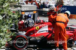 Felipe Massa (BRA) Ferrari crashes at Ste Devote. 26.05.2013. Formula 1 World Championship, Rd 6, Monaco Grand Prix, Monte Carlo, Monaco, Race Day.