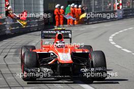 Max Chilton (GBR) Marussia F1 Team MR02 at the end of the race. 26.05.2013. Formula 1 World Championship, Rd 6, Monaco Grand Prix, Monte Carlo, Monaco, Race Day.